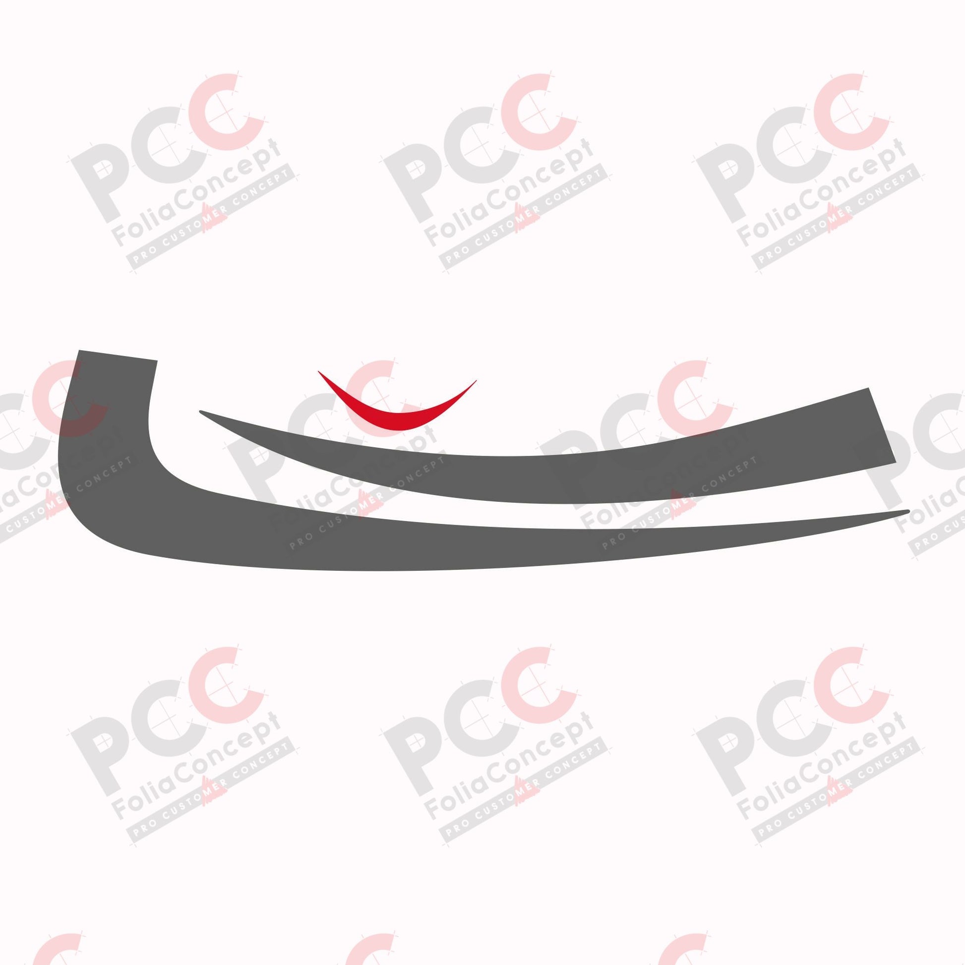 Aufkleber Design Auge 3-tlg. grau/rot - rechts