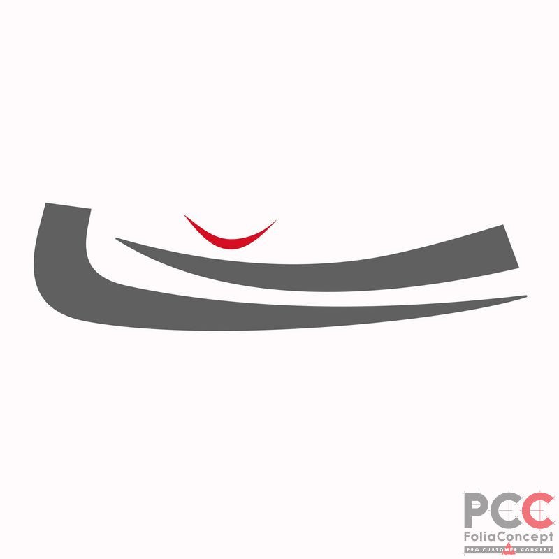 Aufkleber Design Auge 3-tlg. grau/rot - rechts