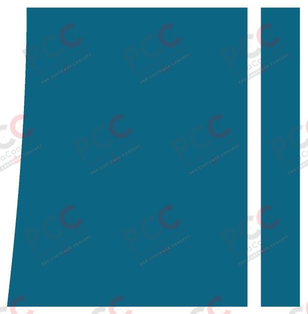 Aufkleber Alkoven Rundung 2tlg. links - blau met.