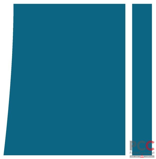 Aufkleber Alkoven Rundung 2tlg. links - blau met.