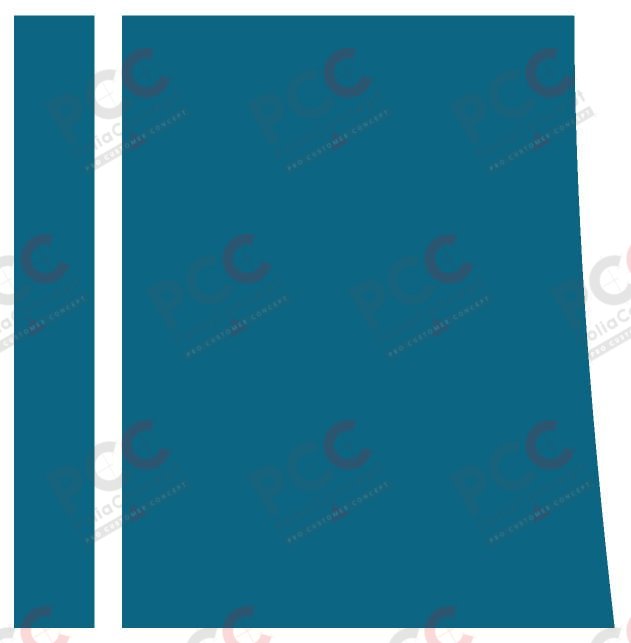 Aufkleber Alkoven Rundung 2tlg. rechts - blau met.