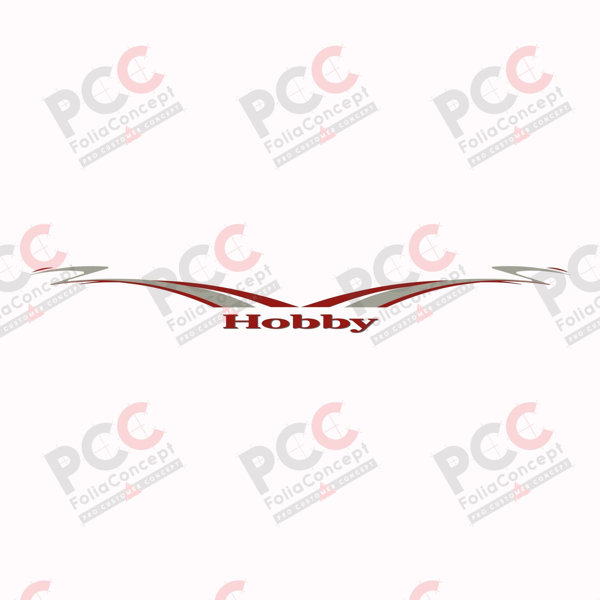 Aufkleber DS Welle Front - rotbraun/champ/grau