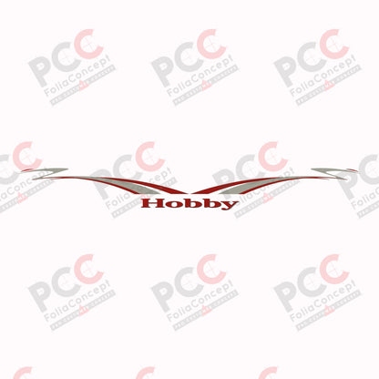 Aufkleber DS Welle Front - rotbraun/champ/grau