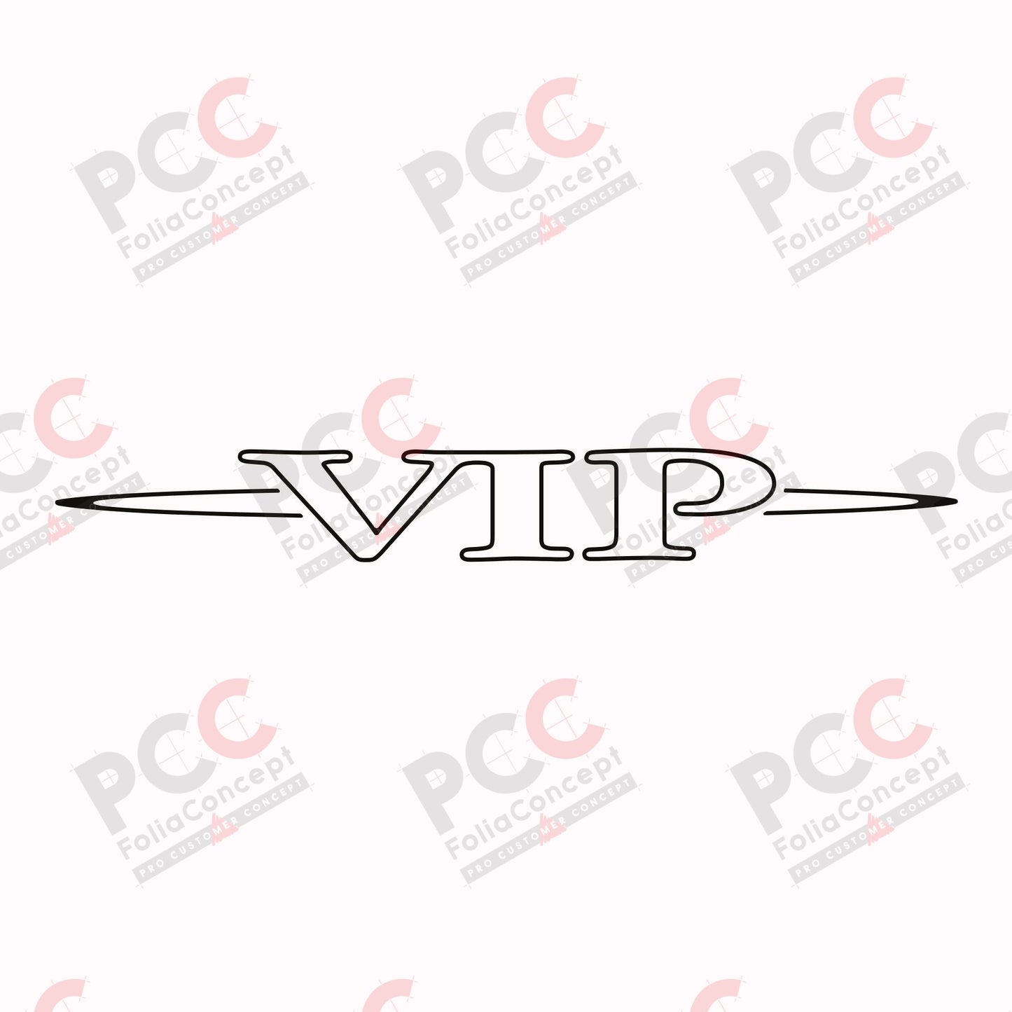 Aufkleber Logo - VIP - / Doming schwarz