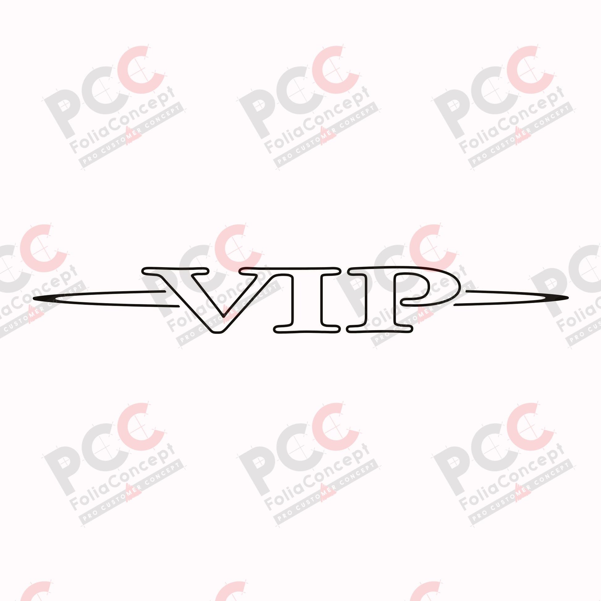 Aufkleber Logo - VIP - / Doming schwarz