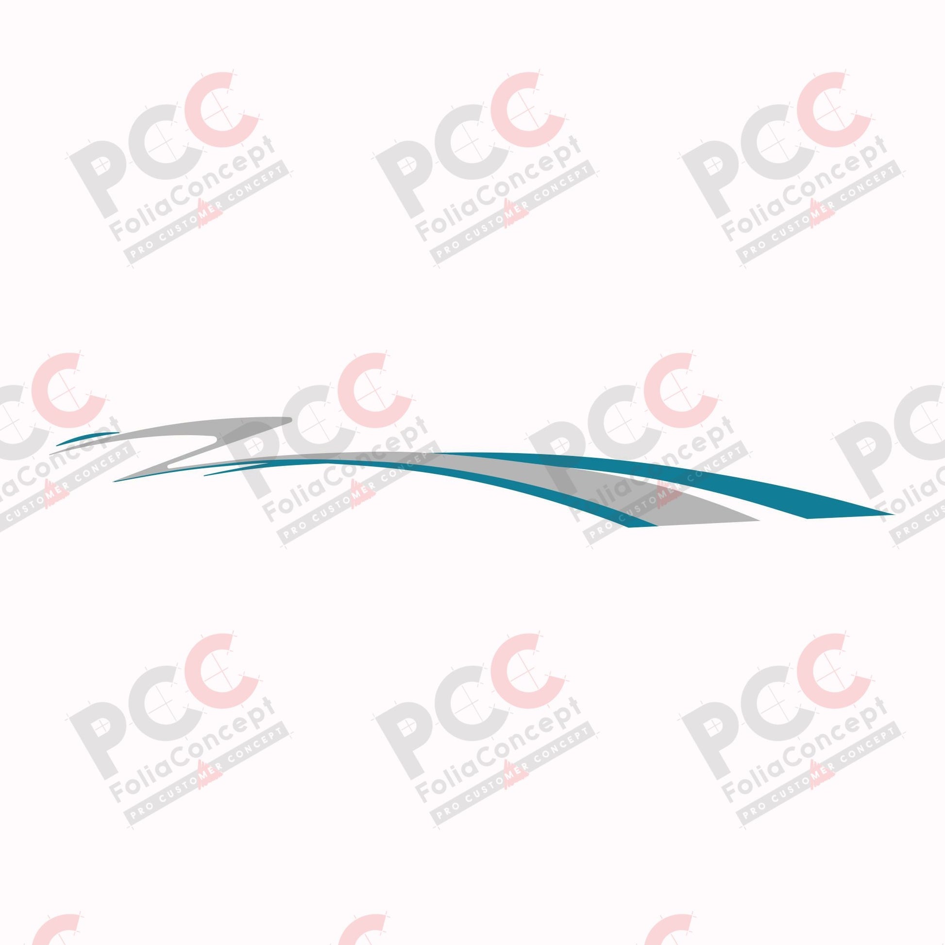 Aufkleber Design Welle blau/silber rechte Seite