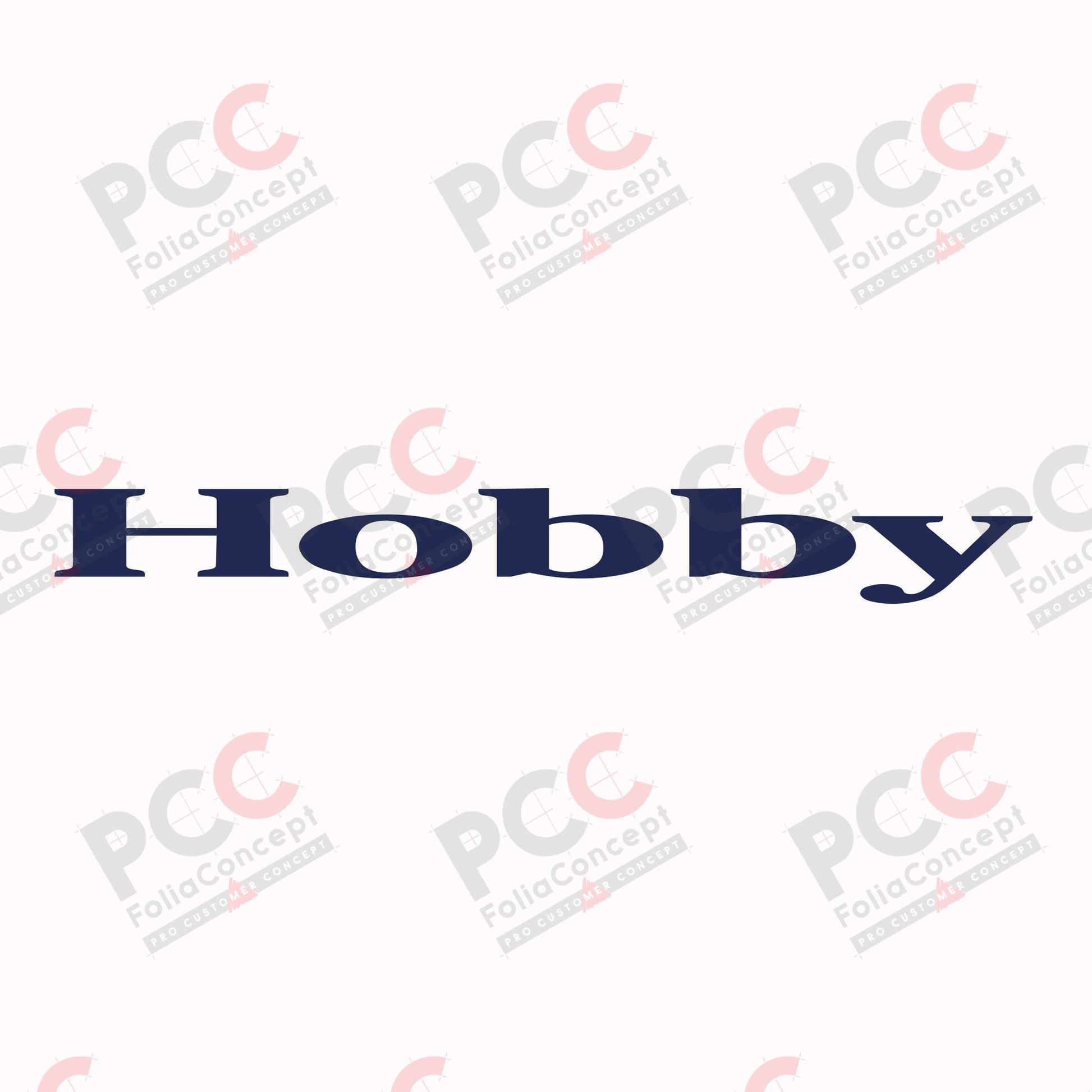 Logo Bugaufkleber Hobby 700x83mm stahlbl