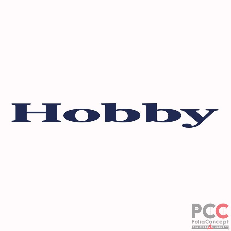 Logo Bugaufkleber Hobby 700x83mm stahlbl