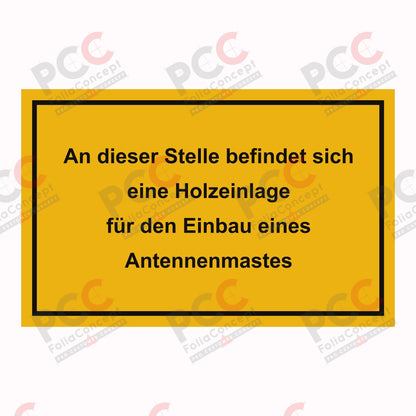 Aufklebeschild für Holzeinlage 65x40mm