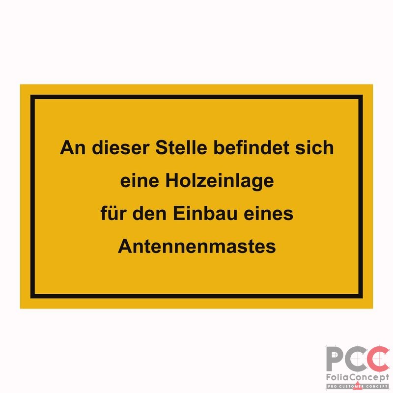 Aufklebeschild für Holzeinlage 65x40mm