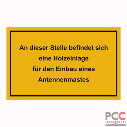 Aufklebeschild für Holzeinlage 65x40mm