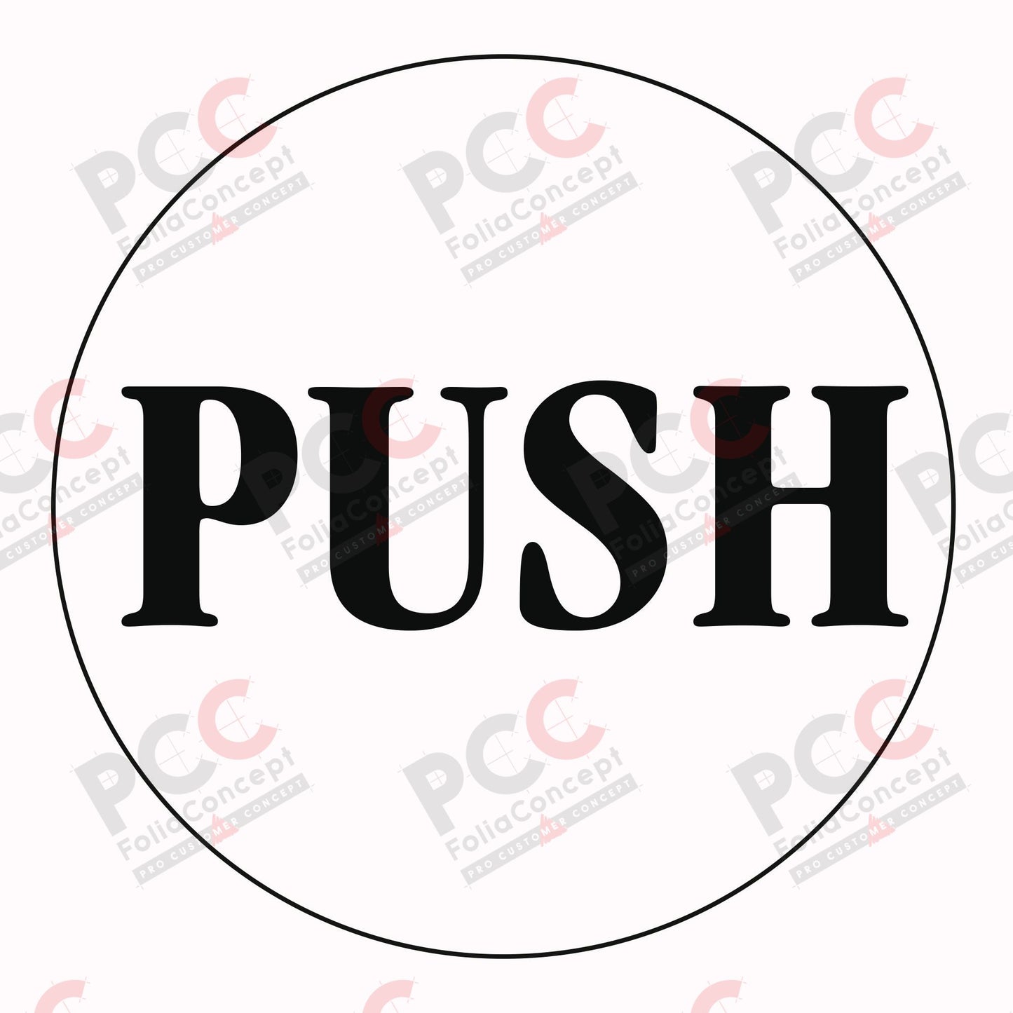 Aufkleber - PUSH - - 10 Stück á 20 x 20 mm