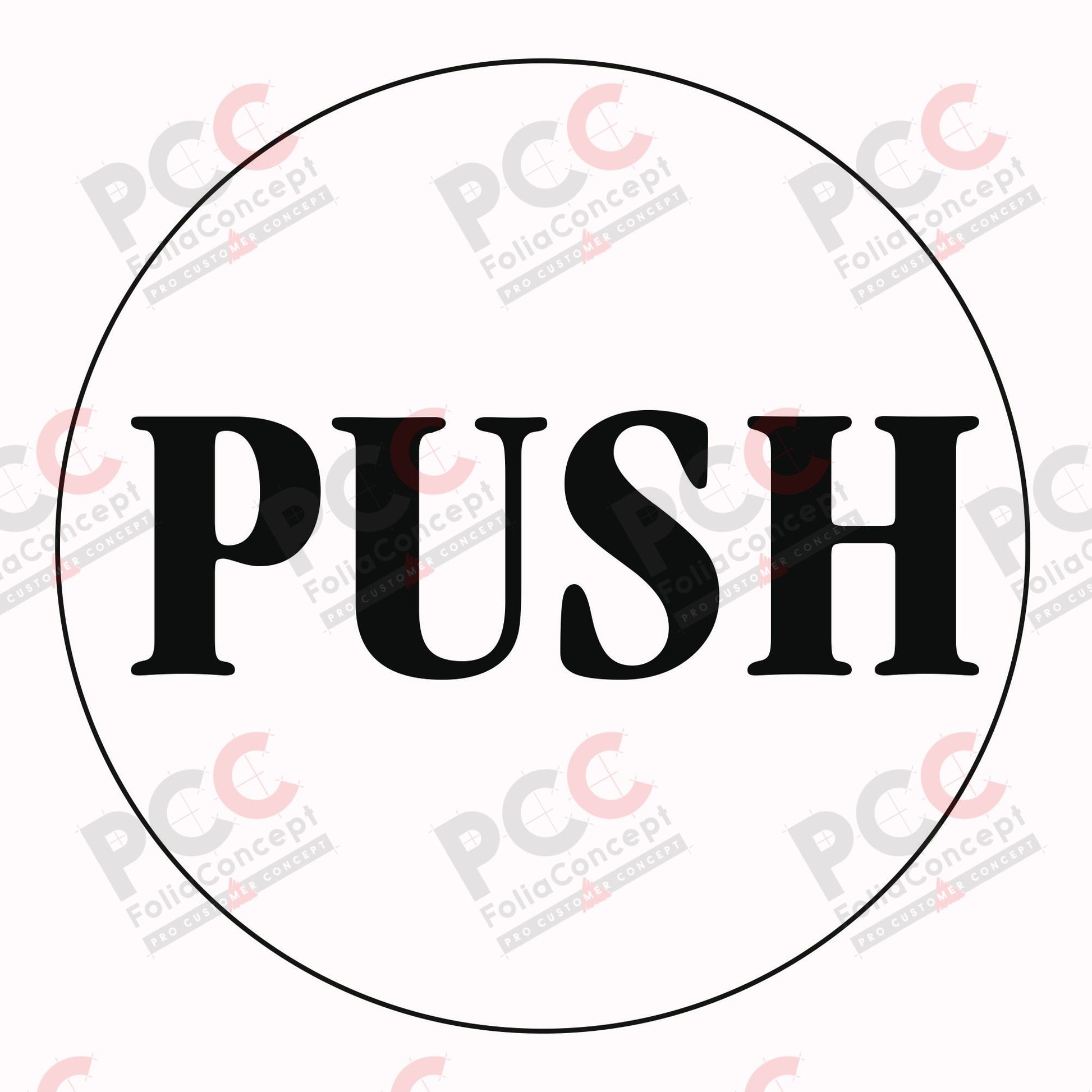 Aufkleber - PUSH - - 10 Stück á 20 x 20 mm