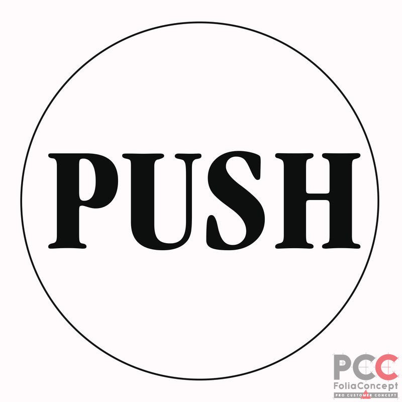 Aufkleber - PUSH - - 10 Stück á 20 x 20 mm
