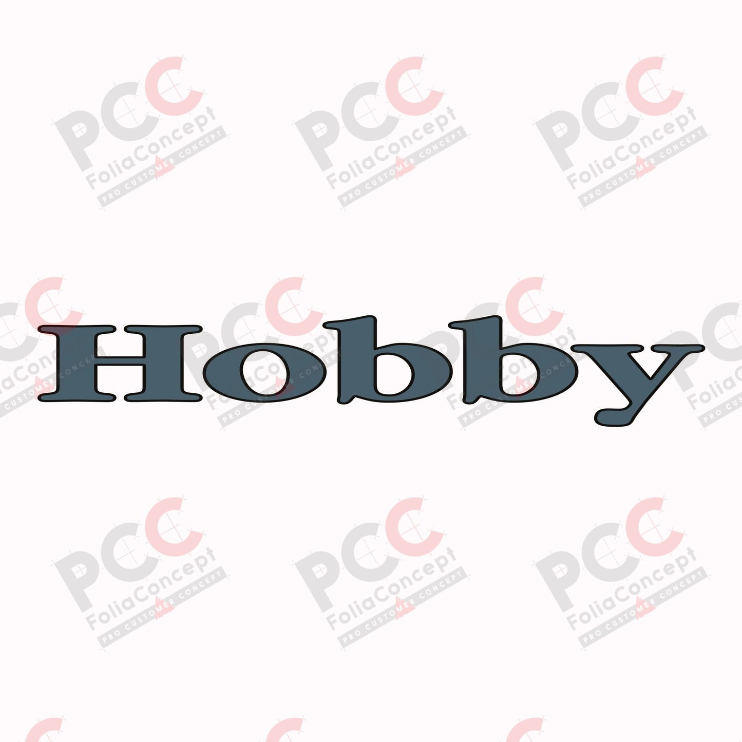 Hobby Wohnwagen Schriftzug Hobby Frontlogo graublau/schwarz - 2700210014