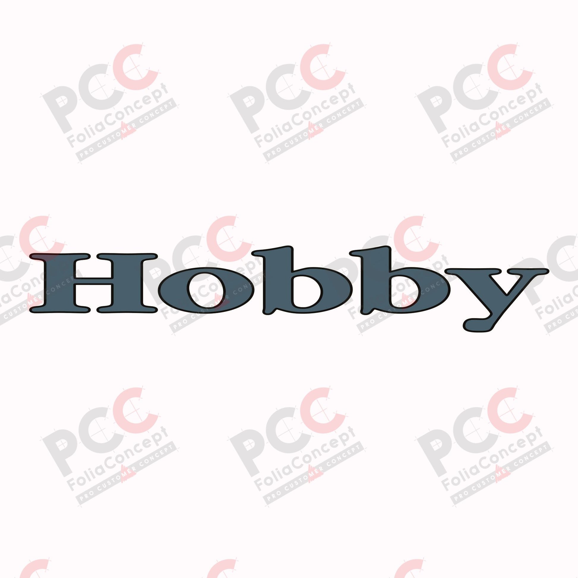 Hobby Wohnwagen Schriftzug Hobby Frontlogo graublau/schwarz - 2700210014