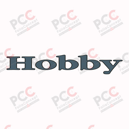 Hobby Wohnwagen Schriftzug Hobby Frontlogo graublau/schwarz - 2700210014