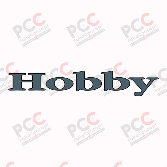 Hobby Wohnwagen Schriftzug Hobby Frontlogo graublau/schwarz - 2700210014