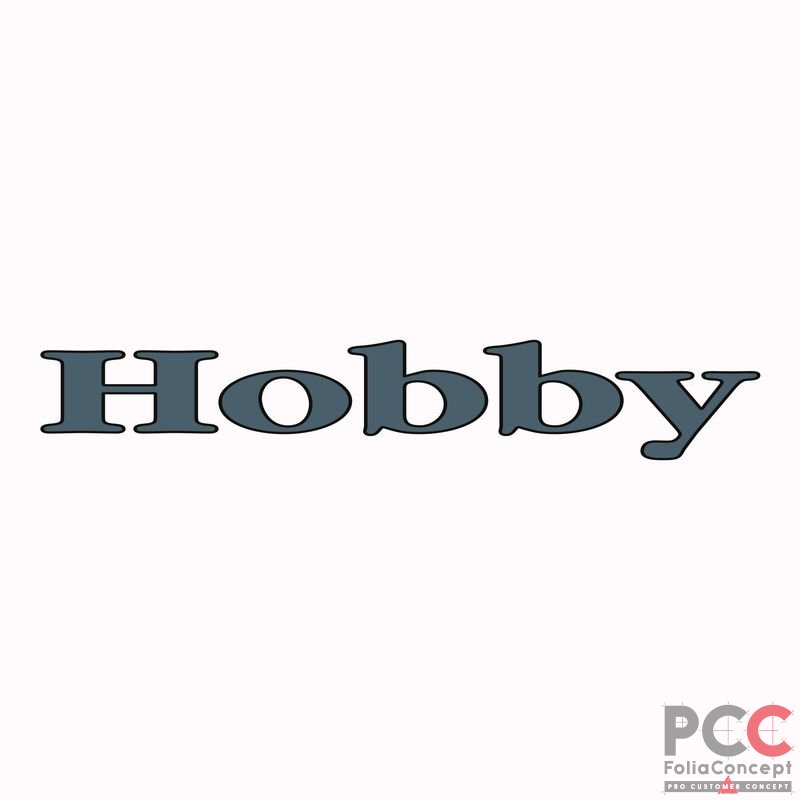 Hobby Wohnwagen Schriftzug Hobby Frontlogo graublau/schwarz - 2700210014