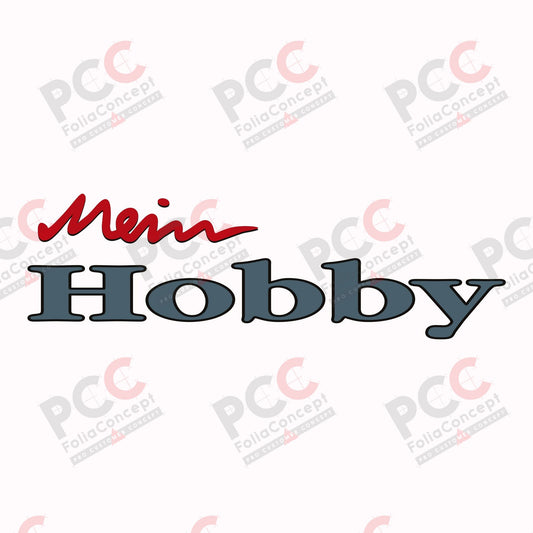 Hobby Wohnwagen Schriftzug Mein Hobby rot/graublau/schw - 2700190014