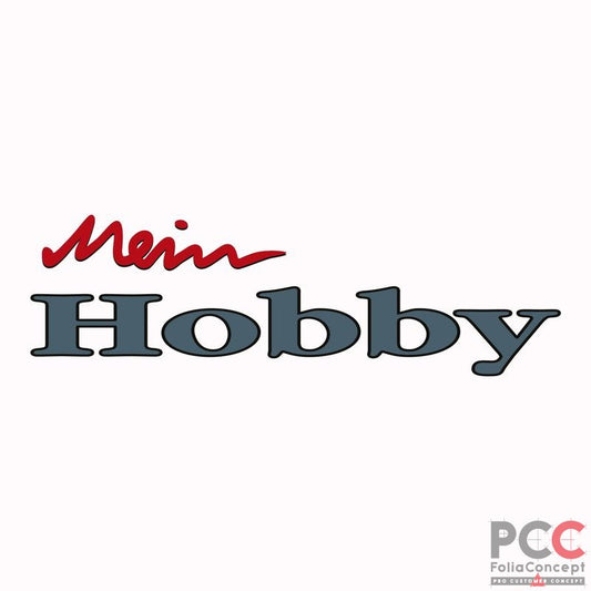 Hobby Wohnwagen Schriftzug Mein Hobby rot/graublau/schw - 2700190014