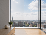 3M Prestige 90 Exterior am Fenster: links mit nahezu unsichtbarer Sonnenschutzfolie, rechts ohne Folie