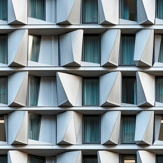 Wandtapete Detail mit Hotelsfenster und graue 3D Architektur